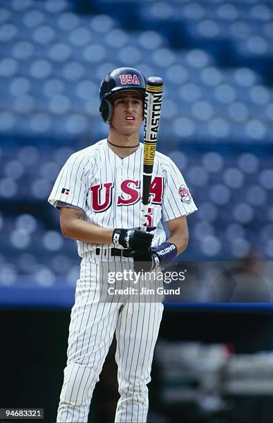 Nomar Garciaparra of Team USA steps to the plate during a game on June 18, 1992.