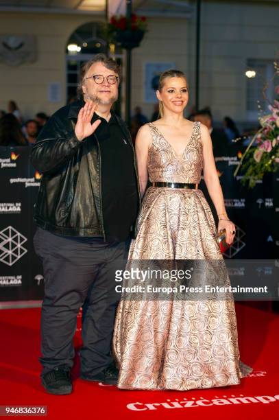 Guillermo del Toro and Kim Morgan arrive at the Cervantes Theater during the 21th Malaga Film Festival on April 14, 2018 in Malaga, Spain.