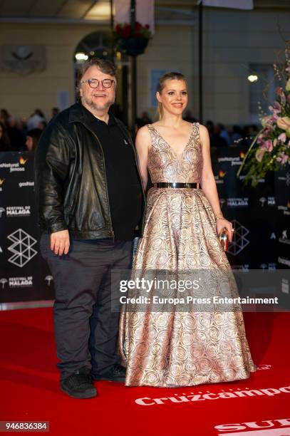 Guillermo del Toro and Kim Morgan arrive at the Cervantes Theater during the 21th Malaga Film Festival on April 14, 2018 in Malaga, Spain.