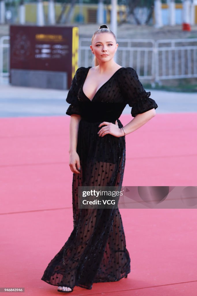 American actress Chloe Grace Moretz arrives at red carpet during the