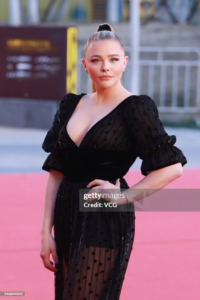 American actress Chloe Grace Moretz arrives at red carpet during the