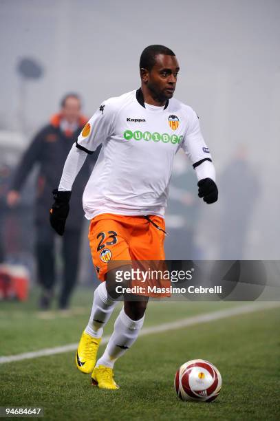 Miguel of Valencia CF in action during the UEFA Europa League Group B match between Genoa CFC and Valencia CF at Stadio Luigi Ferraris on December...