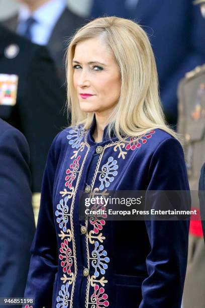 Cristina Cifuentes receives president of Portugal Marcelo Rebelo de Sousa on April 16, 2018 in Madrid, Spain.