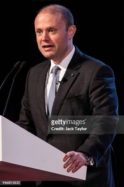 Prime Minister of Malta Joseph Muscat speaks at the Business Forum Opening Session on the first day of the Commonwealth Heads of Government Meeting...