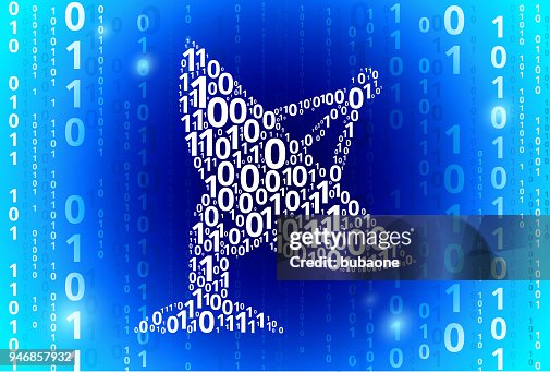 Satellite Dish Binary Code Blue Vector Pattern Background High-Res ...