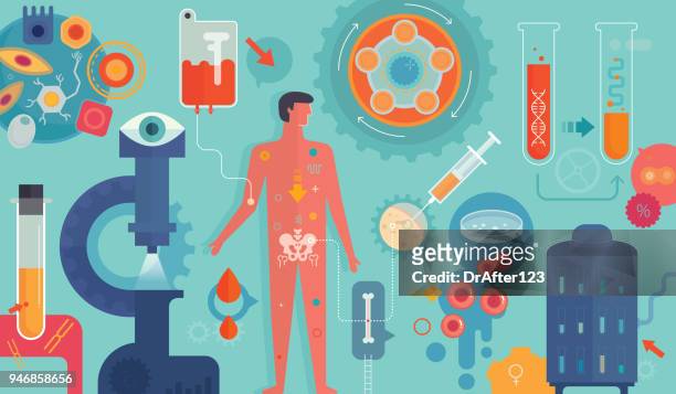 ilustrações de stock, clip art, desenhos animados e ícones de personalised medicine - investigação médica