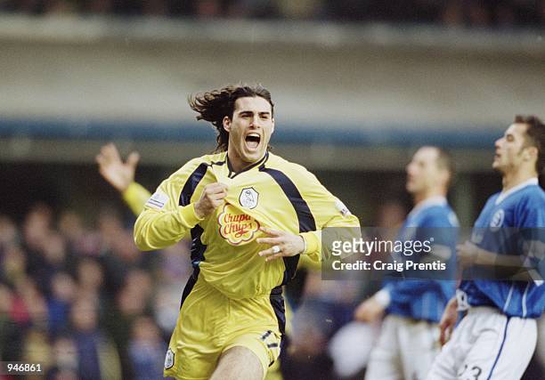 Michele Di Piedi of Sheffield Wednesday celebrates scoring the winning goal during the Nationwide League Division One match against Birmingham City...