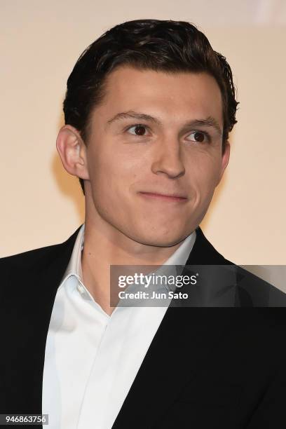 Tom Holland attends the Japan premiere of 'Avengers Infinity War' at the Toho Cinemas Hibiya on April 16, 2018 in Tokyo, Japan.