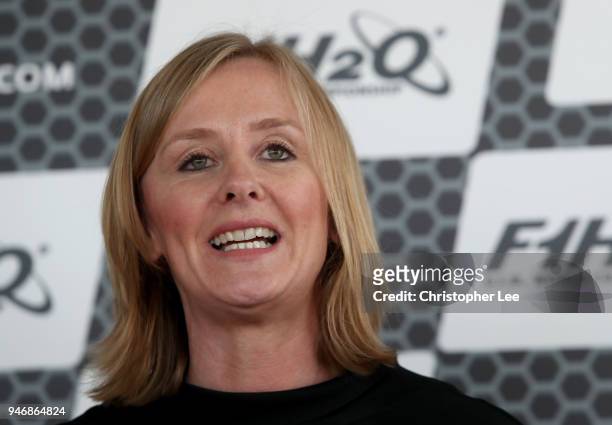 Joanna Jones, Commerical Director at London Tech Week speaks to the media during a press conference during the UIM F1H2O Grand Prix Of London Launch...