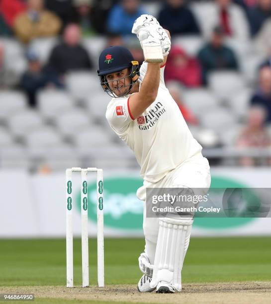 Lancashire captain Liam Livingstone bats during the four day of Specsavers County Championship Division One match between Lancashire and...