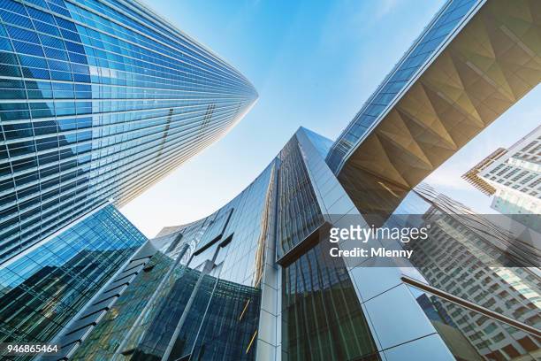 futuristic skyscrapers songpa-gu seoul south korea - bridge building glass stock pictures, royalty-free photos & images