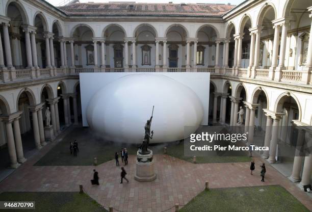 View of installation 'Transitions by Panasonic Design' at the Pinacoteca di Brera is displayed for Panasonic 100th aniversary during the Milan Design...