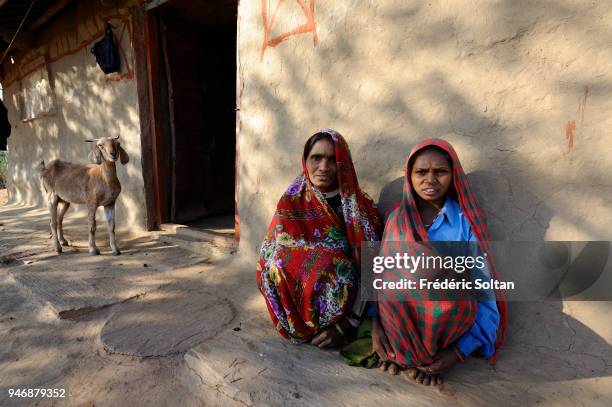 Bhil Tribe village in Rajasthan near Dungarpur in Rajasthan on February 26, 2017 in India.