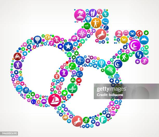 homosexual couple adventure travel vector icon pattern - couple sunbathing stock illustrations