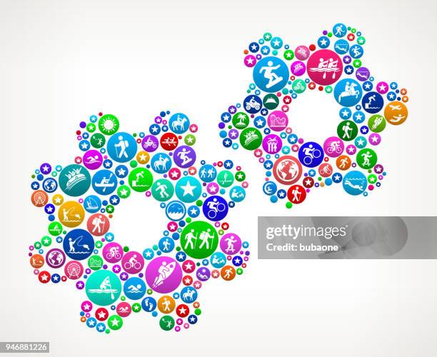 gear adventure travel vector icon pattern - scuba diving gear stock illustrations
