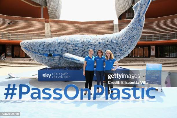 Sky Ocean Rescue Scholars Martina Capriotti, Annette Fayet Imogean Napper attend the National Geographic Science Festival at Auditorium Parco Della...