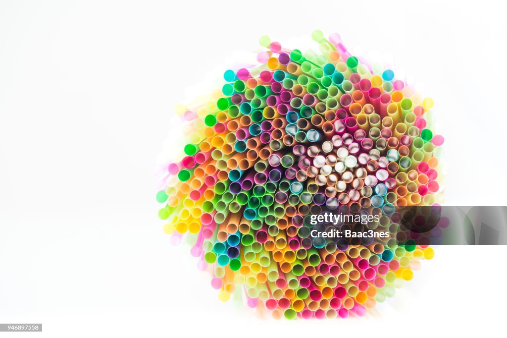 Colorful drinking straw