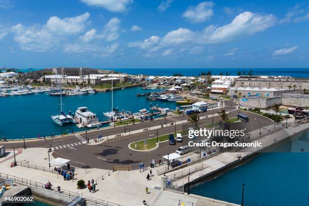 bermuda port aerial - bermuda aerial stock pictures, royalty-free photos & images