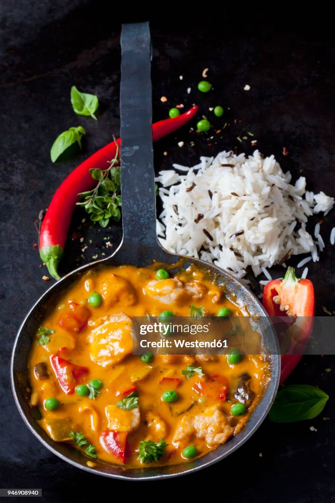 Thai Curry with chicken filets and basmati rice