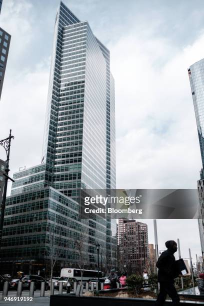 Pedestrian passes in front of Goldman Sachs Group Inc. Headquarters in New York, U.S., on Thursday, April 12, 2018. Goldman Sachs Group Inc. Is...