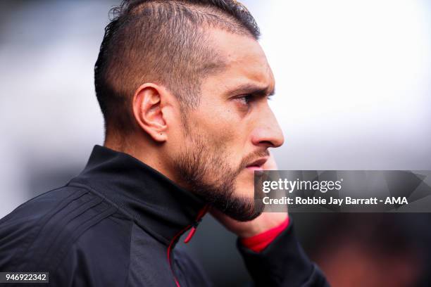 Roberto Pereyra of Watford during the Premier League match between Huddersfield Town and Watford at John Smith's Stadium on April 14, 2018 in...