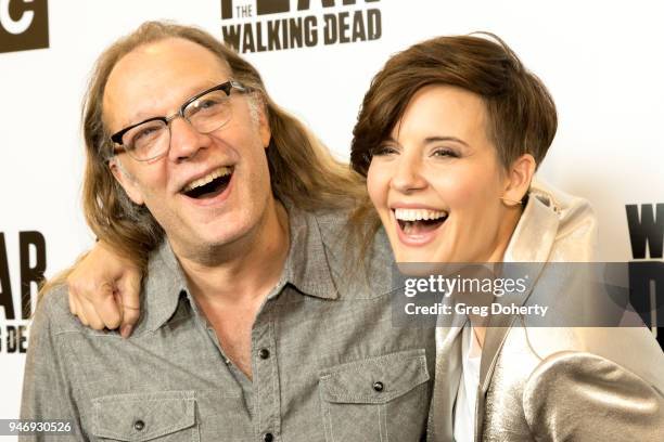 Greg Nicotero and Maggie Grace attend "The Walking Dead" & "Fear The Walking Dead" Celebrate Survival Sunday on April 15, 2018 in Century City,...