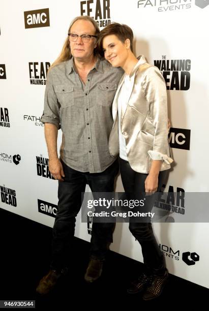 Greg Nicotero and Maggie Grace attend "The Walking Dead" & "Fear The Walking Dead" Celebrate Survival Sunday on April 15, 2018 in Century City,...