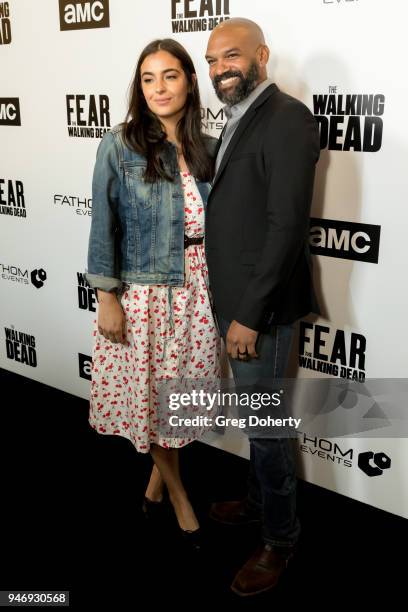 Alanna Masterson and Khary Payton attend the "The Walking Dead" & "Fear The Walking Dead" Celebrate Survival Sunday on April 15, 2018 in Century...