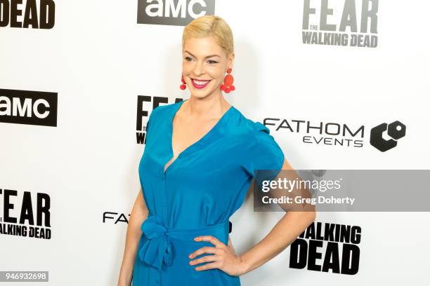 Pollyanna McIntosh attends the "The Walking Dead" & "Fear The Walking Dead" Celebrate Survival Sunday on April 15, 2018 in Century City, California.
