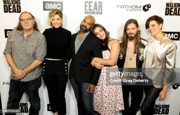 Greg Nicotero, Jenna Elfman, Khary Payton, Alanna Masterson, Tom Payne and Maggie Grace attend the "The Walking Dead" & "Fear The Walking Dead"...