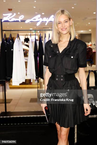 Mandy Bork during the KARL LAGERFELD 'Karl Essentials' pop-up and influencer brunch at KaDeWe on April 16, 2018 in Berlin, Germany.