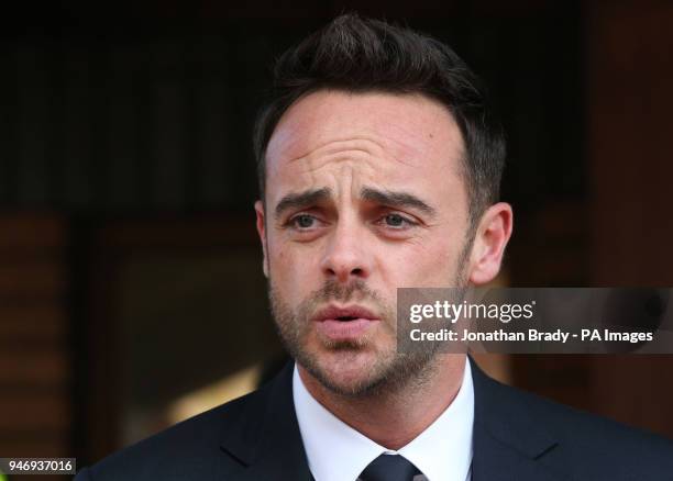 Presenter Anthony McPartlin outside The Court House in Wimbledon, London, after being fined &pound;86,000 at Wimbledon Magistrates' Court after...