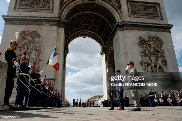 Canadian Prime Minister Justin Trudeau French Junior Minister for Foreign Affairs Jean-Baptiste Lemoyne attend a wreath laying ceremony on the Tomb...