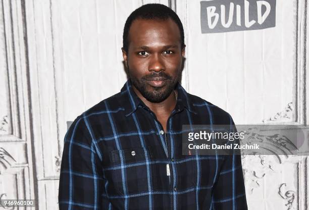 Actor Joshua Henry attends the Build Series to discuss his Broadway show 'Carousel' at Build Studio on April 16, 2018 in New York City.