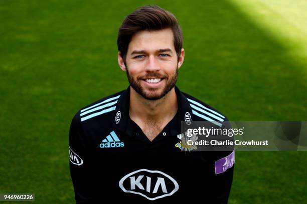 Ben Foakes of Surrey CCC poses for a head shot during the Surrey CCC Photocall at The Kia Oval on April 16, 2018 in London, England.