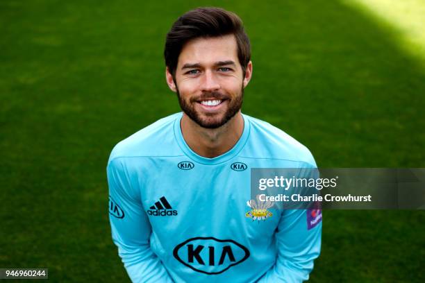 Ben Foakes of Surrey CCC poses for a head shot during the Surrey CCC Photocall at The Kia Oval on April 16, 2018 in London, England.