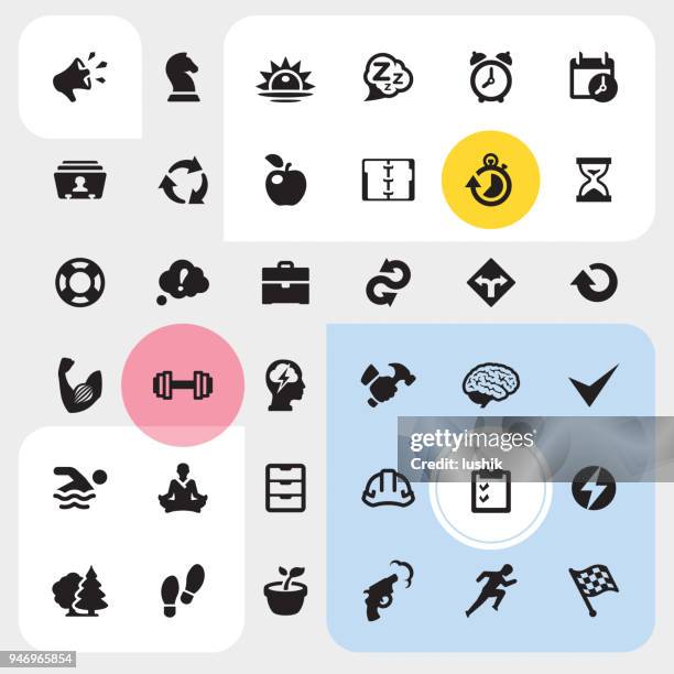 efficiency - icon set - standard icon stock illustrations