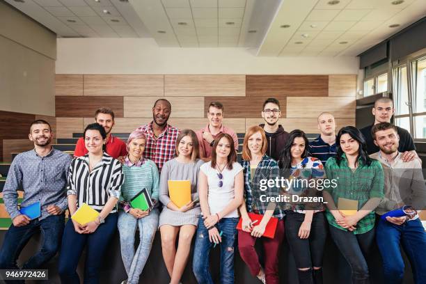 group portrait of generation of students - alumni stock pictures, royalty-free photos & images