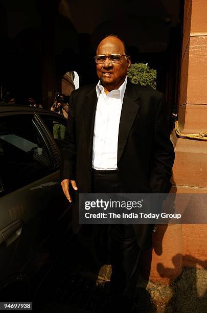 Sharad Pawar at Parliament in New Delhi on December 16, 2009.