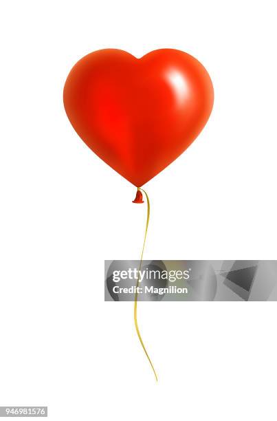 帶黃絲帶的紅色心形氣球 - balloon 幅插畫檔、美工圖案、卡通及圖標