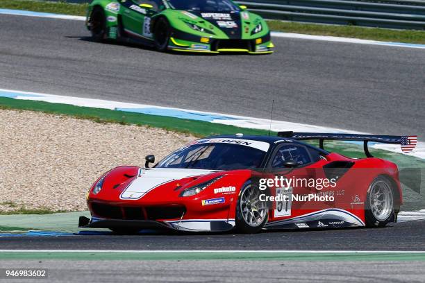 Ferrari 488 GT3 of Luzich Racing driven by Alessandro Pier Guidi and Mikkel Mac during Race 1 of International GT Open, at the Circuit de Estoril,...