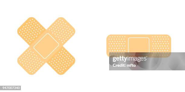 adhesive bandage icon set - sticky icon vector stock illustrations