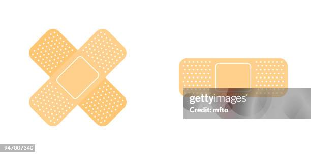 adhesive bandage icon set - bandage stock illustrations