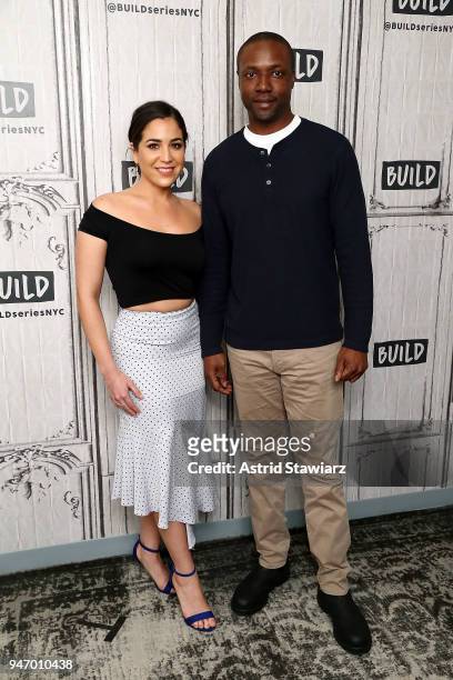 Actors Audrey Esparza and Rob Brown discuss the NBC drama Blindspot at Build Studio on April 16, 2018 in New York City.