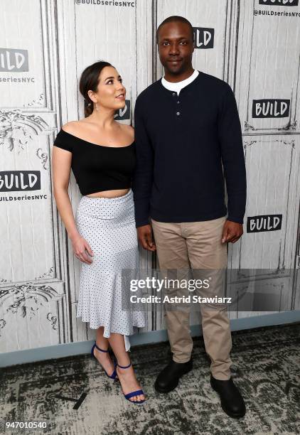 Actors Audrey Esparza and Rob Brown discuss the NBC drama Blindspot at Build Studio on April 16, 2018 in New York City.