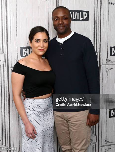 Actors Audrey Esparza and Rob Brown discuss the NBC drama Blindspot at Build Studio on April 16, 2018 in New York City.