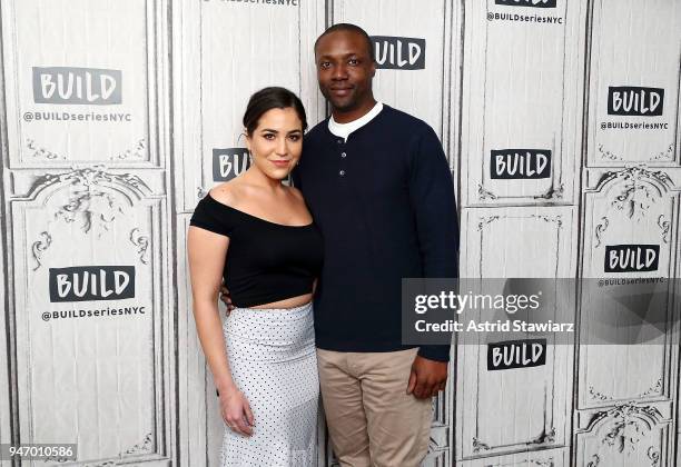 Actors Audrey Esparza and Rob Brown discuss the NBC drama Blindspot at Build Studio on April 16, 2018 in New York City.