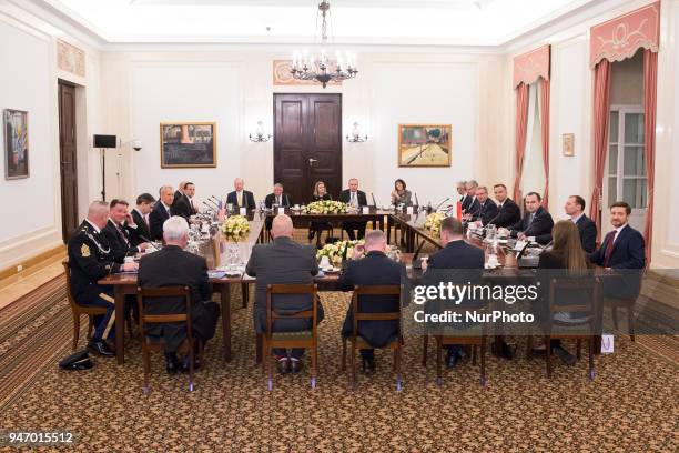 Governor of Illinois Bruce Rauner during the meeting with President of Poland Andrzej Duda at Presidential Palace in Warsaw, Poland on 16 April 2018