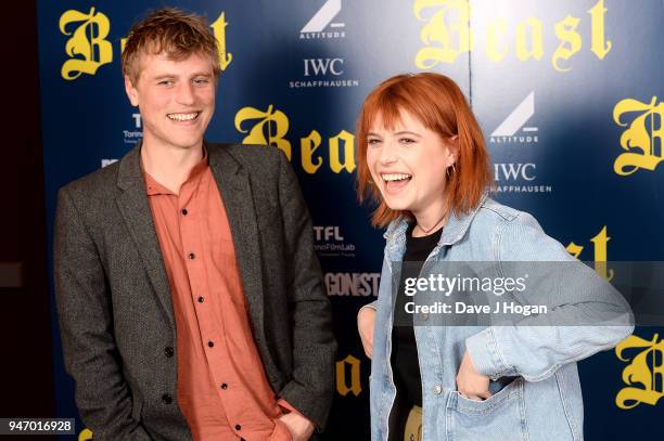 Johnny Flynn and Jessie Buckley attend a special preview screening of 'Beast' at Ham Yard Hotel on April 16, 2018 in London, England.