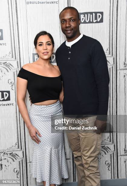 Audrey Esparza and Rob Brown attend the Build Series to discuss the NBC show 'Blindspot' at Build Studio on April 16, 2018 in New York City.